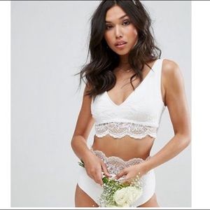 ASOS bridal high waisted bikini set
